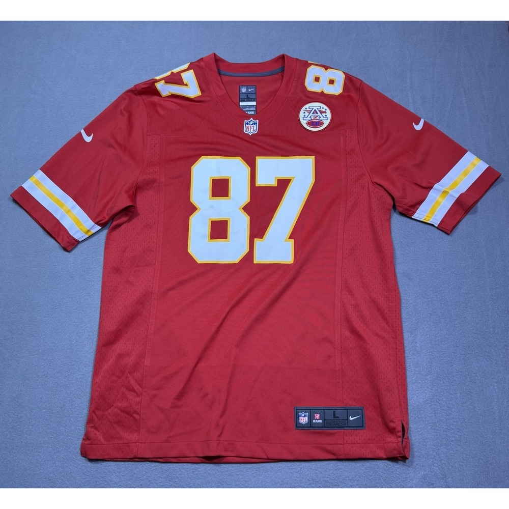 Kansas City Chiefs Jersey Mens L Travis Kelce #87 Nike On Field AFL Patch